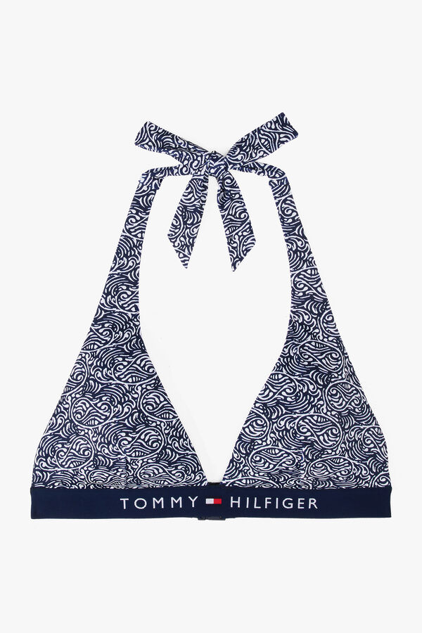 Tommy Hilfiger Top de bikini halter azul