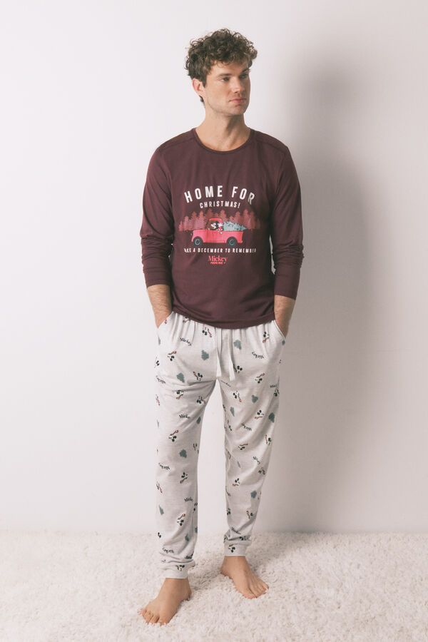 Women'secret Pijama comprido masculino Mickey Mouse 100% algod&atilde;o vermelho