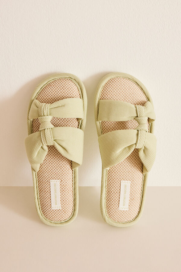 Women'secret Zapatilla casa nudo verde verde