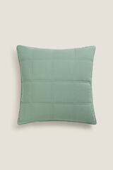 Textura Funda coj&iacute;n microfibra cuadros verde