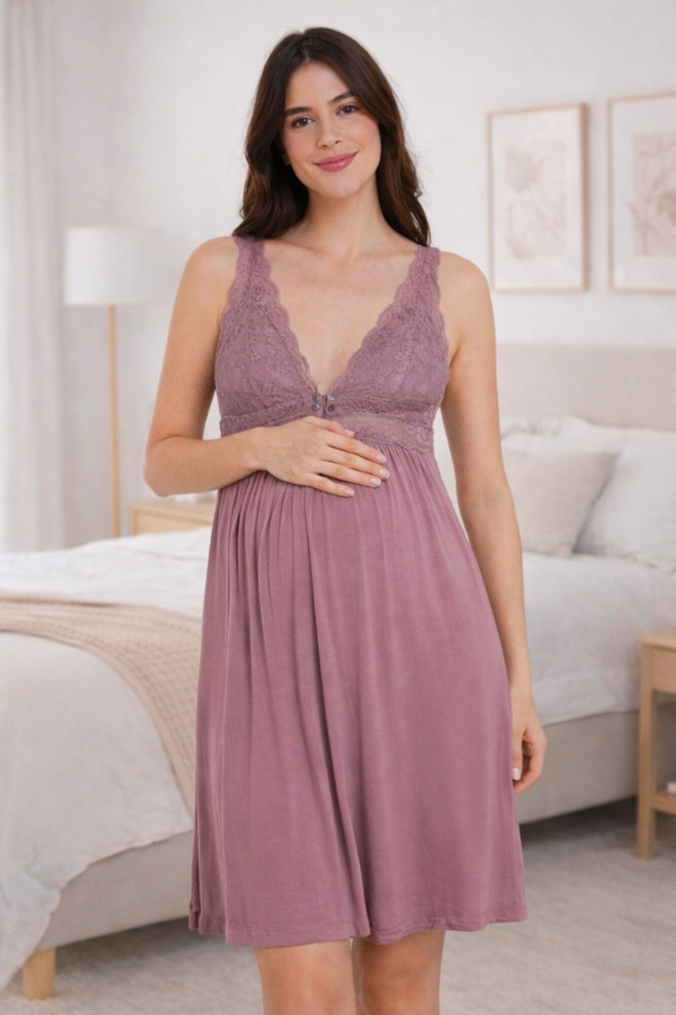 Ohma! Camis&oacute;n lencero con encaje&nbsp;premam&aacute;