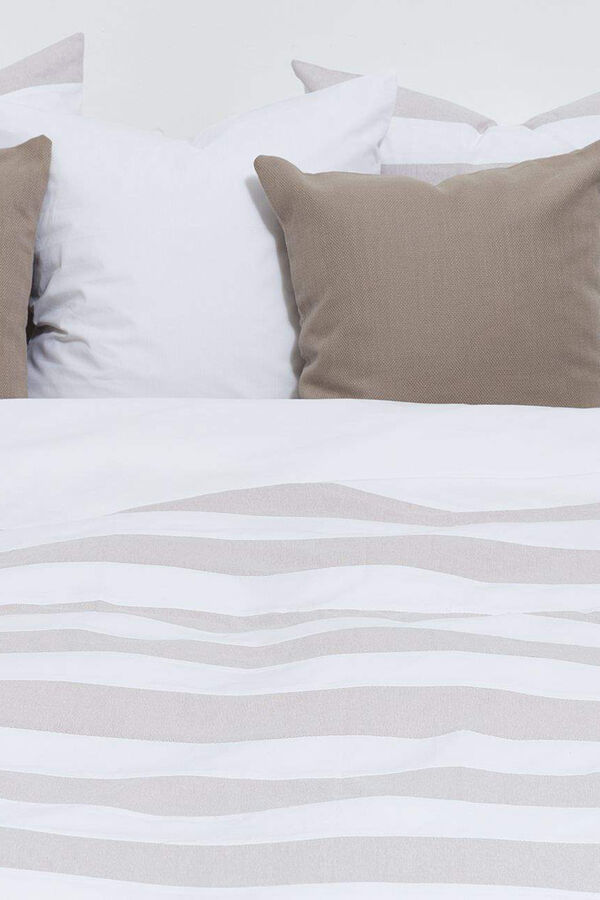 Textura Capa nórdica algodão percal combinação tecidos. Cama 105-110 cm. branco