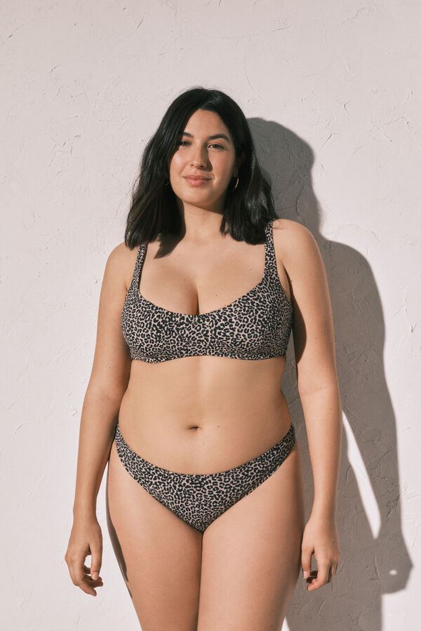 Women'secret Top bikini horizontal capacidad animal print blanco