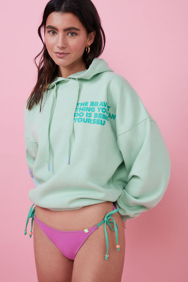 HI&BYE Cueca biquíni tiras rosa rosa