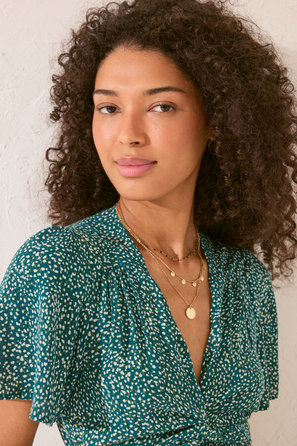 Women'secret Vestido corto lazo cintura estampado