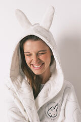 Women'secret Robe midi polar estampado Miffy branco