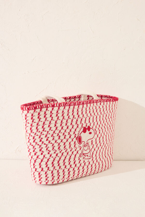 Women'secret Bolso mediano shoper Snoopy blanco