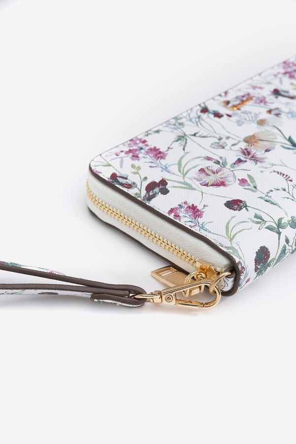 Vilanova Monedero con Estampado Floral blanco