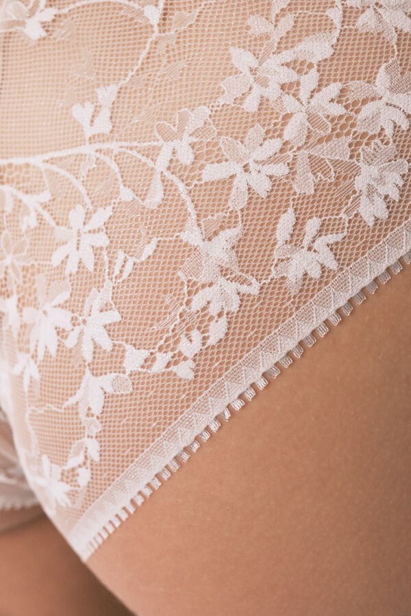 Women'secret Braga cl&aacute;sica encaje blanco lurex blanco