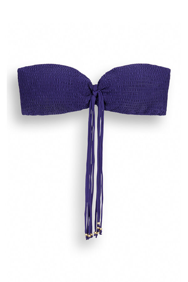 Women'secret Top bikini bandeau flecos azul marino azul