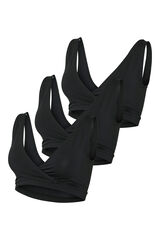 Mamalicious Pack 3 sujetadores deportivos maternity lactancia negro