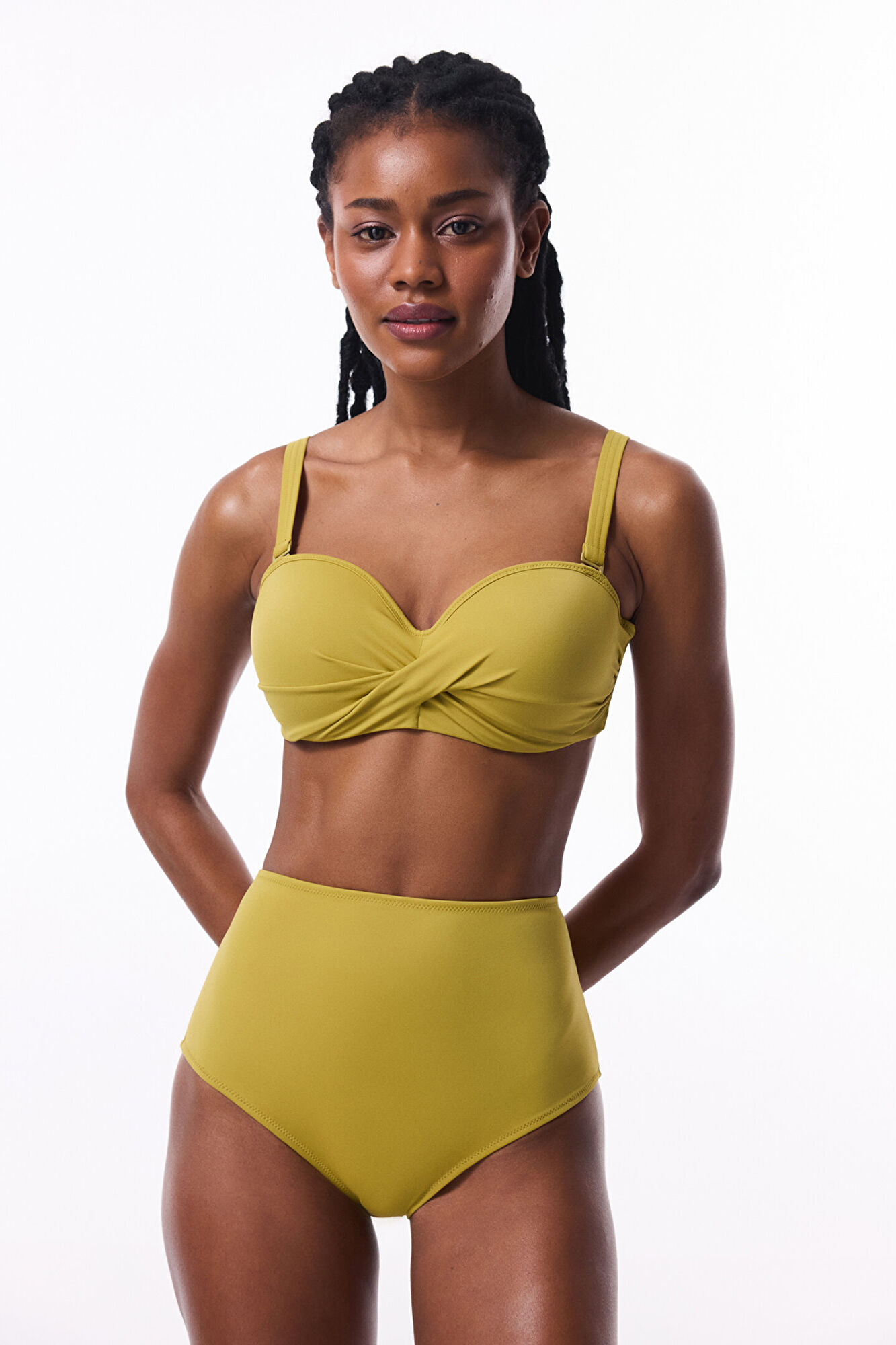 Penti Top de bikini sin aro verde tirantes extra&iacute;bles