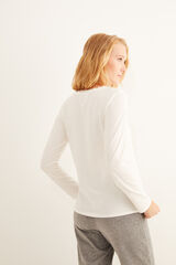 Womensecret T-shirt padeira comprida branca beige