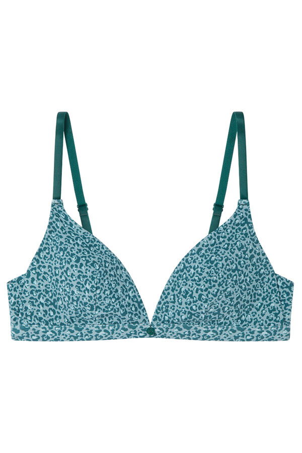 Women'secret Soutien triangular de microfibra com estampa animal verde