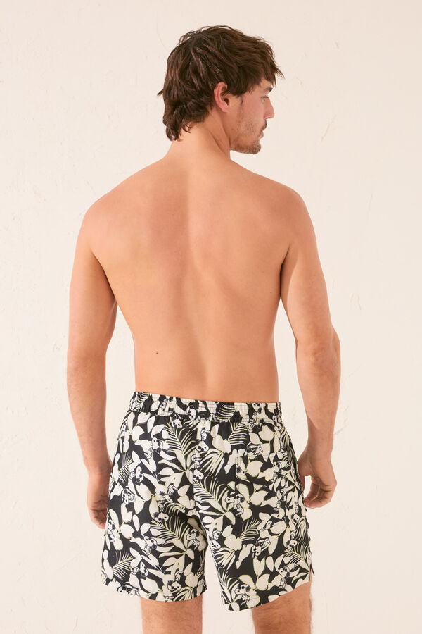 Women'secret Ba&ntilde;ador hombre print tropical Snoopy negro