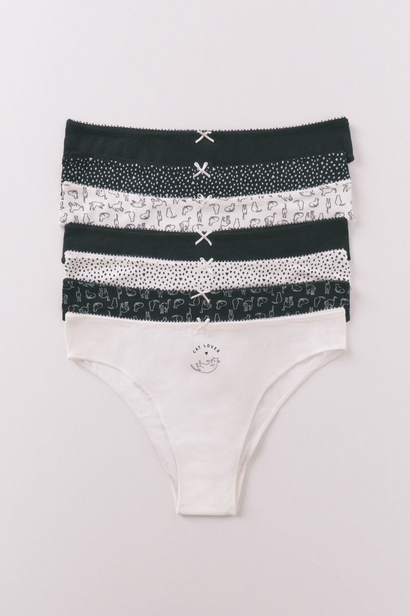 Women'secret Pacote com 7 cuecas brasileiras multicoloridas de gatinho