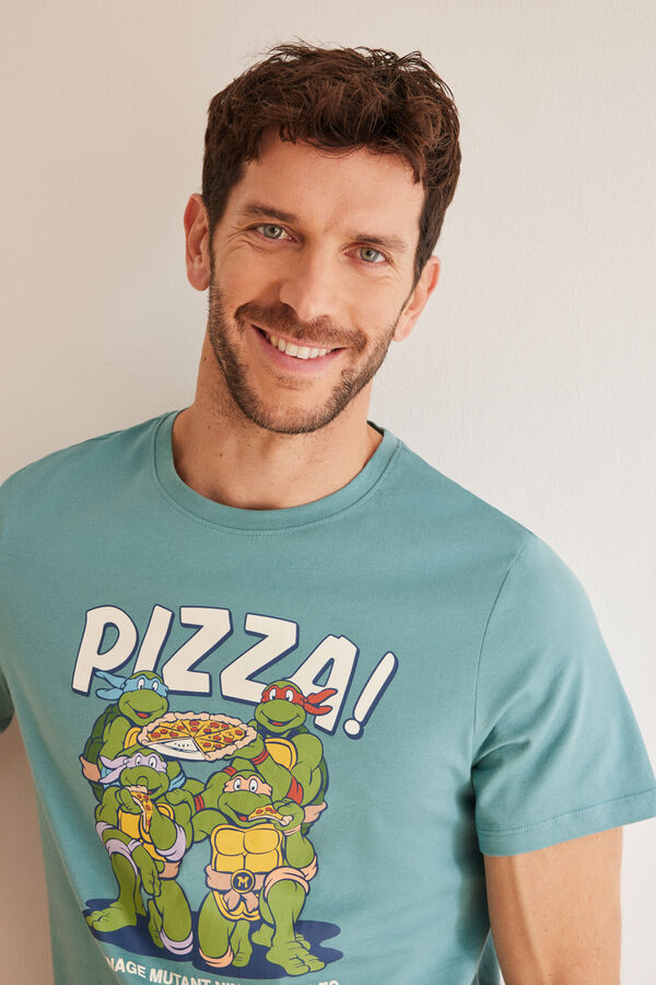 Women'secret Pijama corto hombre 100% algod&oacute;n Tortugas Ninja verde