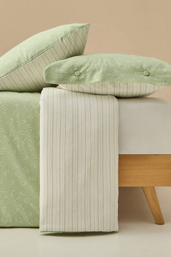 Textura Capa n&oacute;rdica algod&atilde;o folhas bege