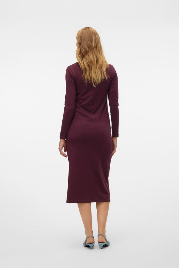 Mamalicious Vestido largo de manga larga maternity morado/lila