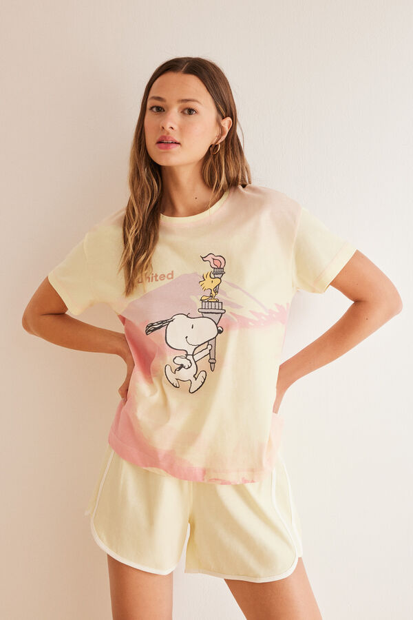 Women'secret Pijama corto 100% algod&oacute;n Snoopy estampado