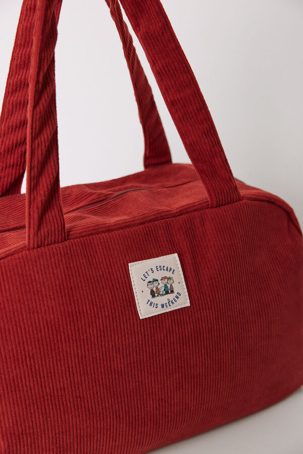 Women'secret Bolsa de viagem grande de veludo Snoopy vermelho