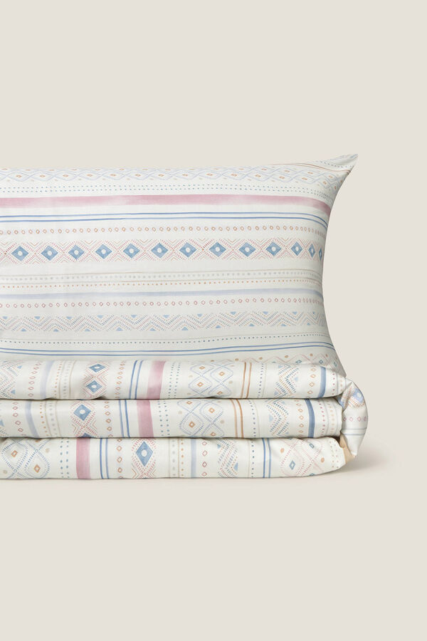 Textura Capa de edredom de cetim estampada azul