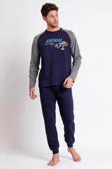 Admas Pijama hombre Animal I have to run azul