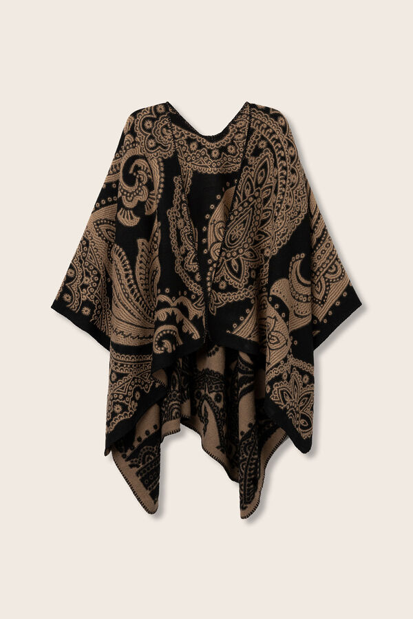 Vilanova Capa Bufanda Paisley negro
