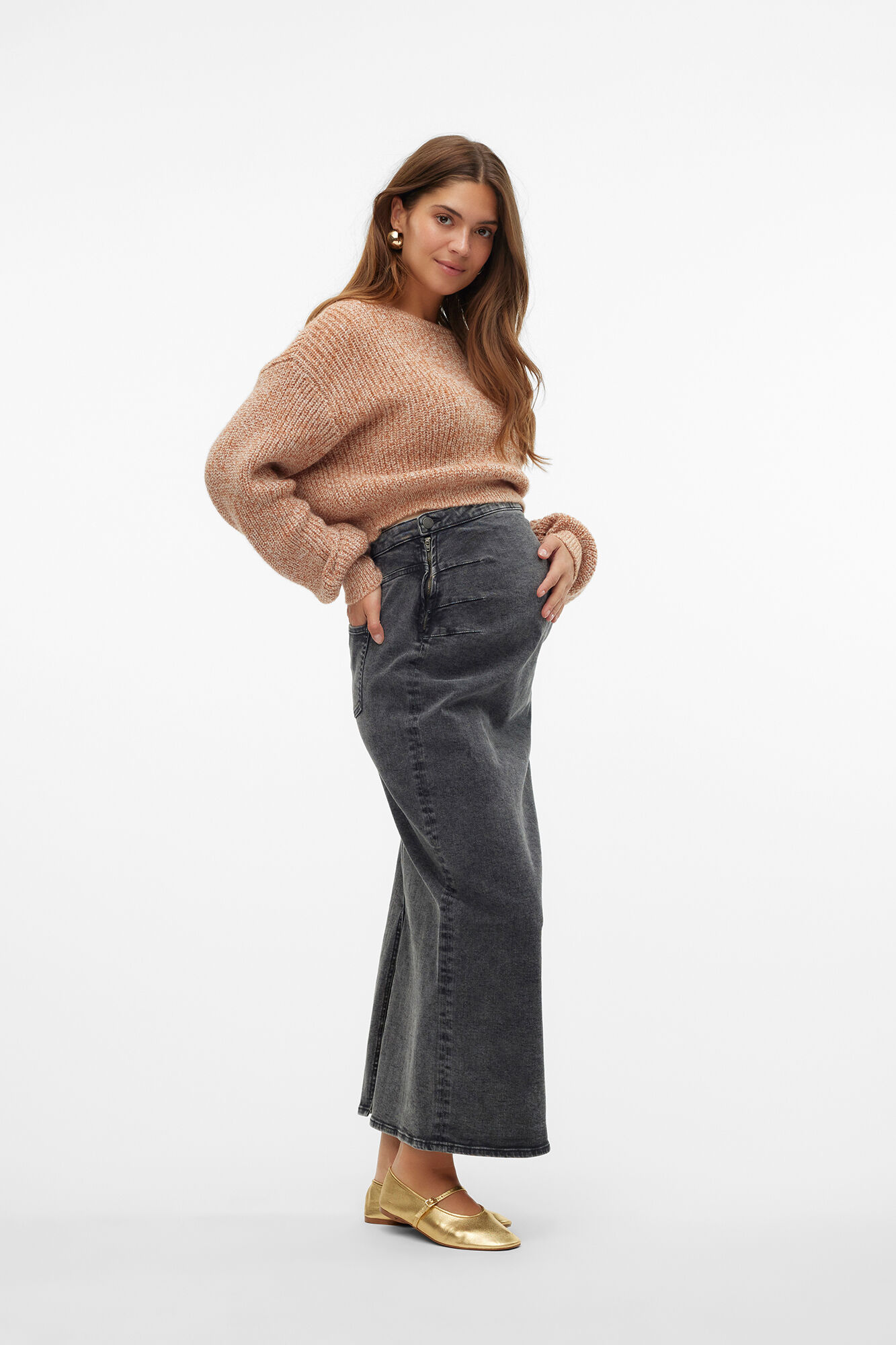 Mamalicious Saia jeans longa maternity 