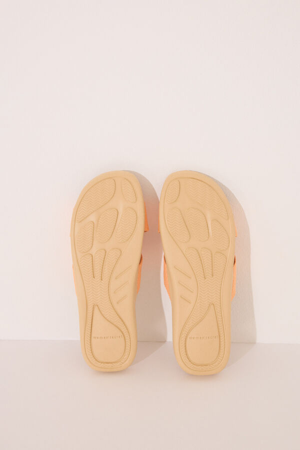 Women'secret Sandalias rafia tiras cruzadas nude