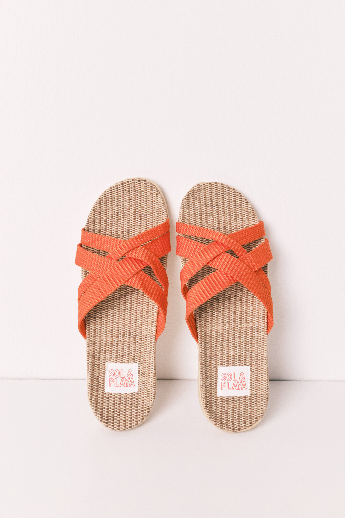 Women'secret Sandalias rafia tiras naranjas