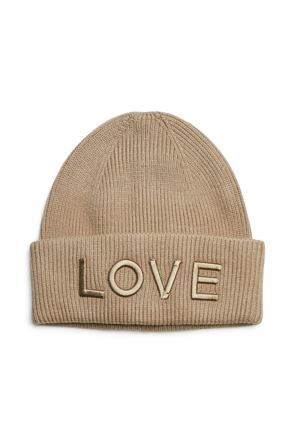 Pieces Gorro beanie liso con parche nude
