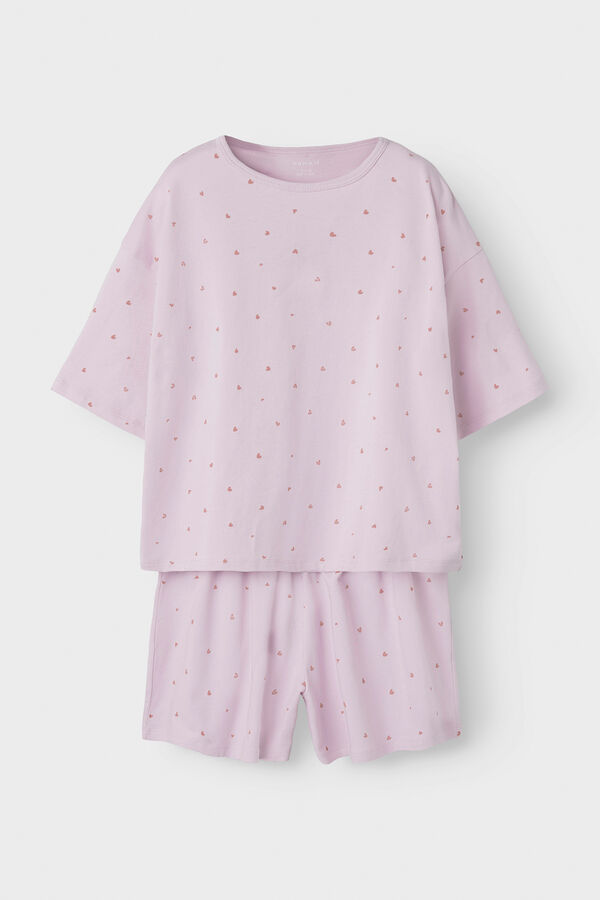 Name it Pijama de manga corta print corazones morado/lila