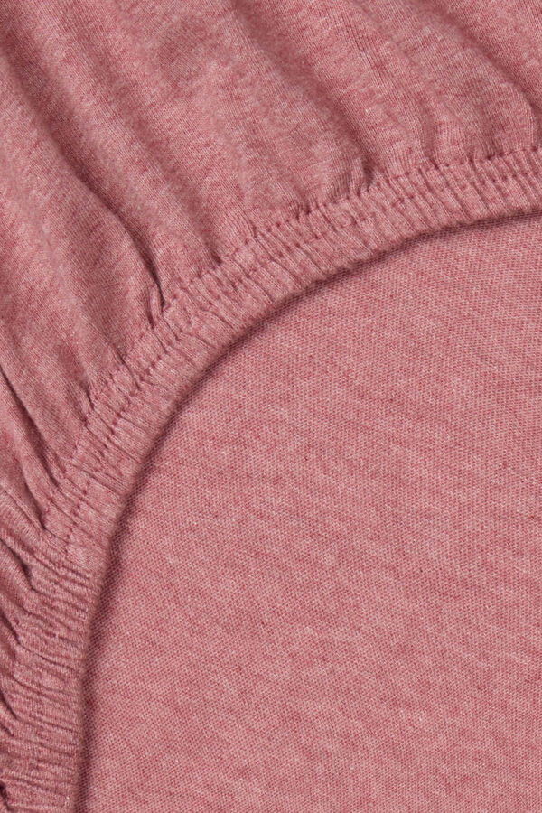 Textura S&aacute;bana bajera punto algod&oacute;n sostenible fucsia