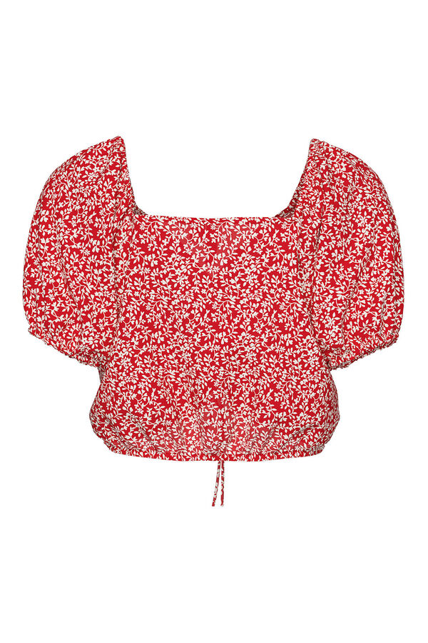 Pieces Topo de flor vermelho