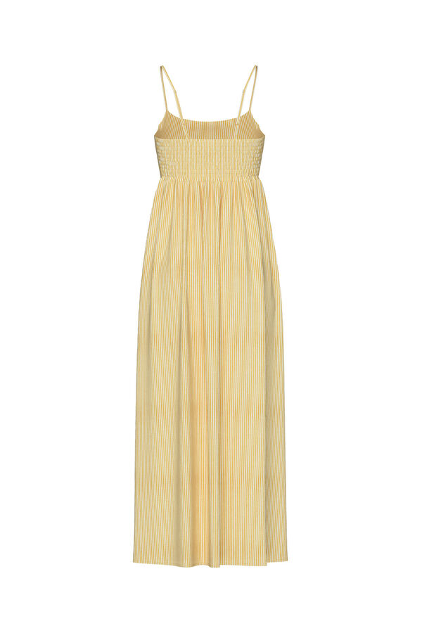 Pieces Vestido longo riscas amarelo