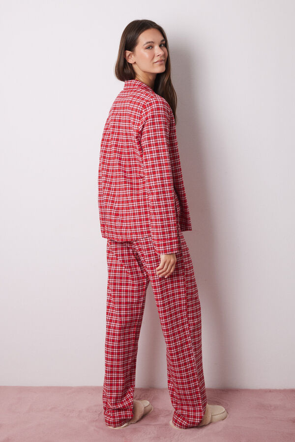 Women'secret Pijama camisero franela 100% algod&oacute;n cuadros estampado