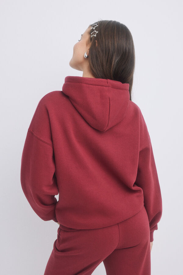 HI&BYE Sudadera capucha felpa rojo  rojo