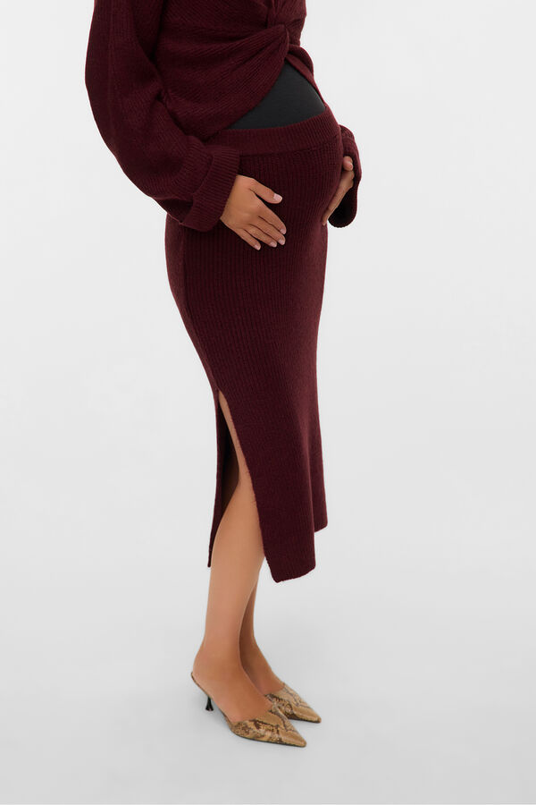 Mamalicious Falda midi de punto maternity morado/lila