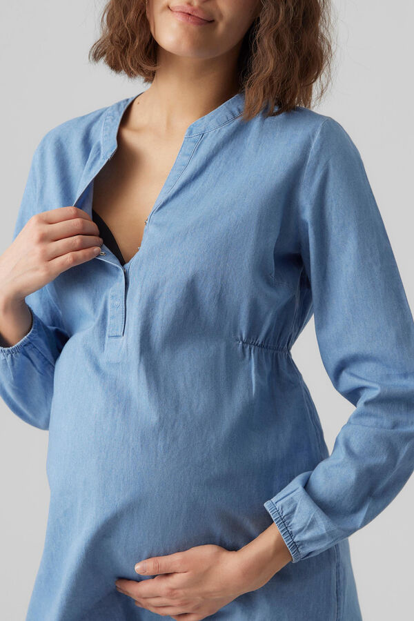 Womensecret Camisa larga denim maternity azul