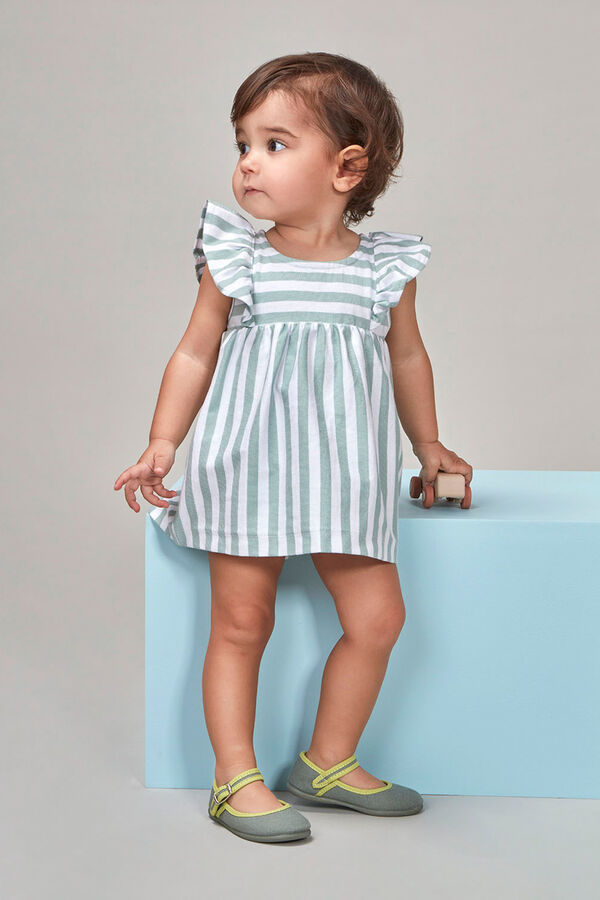 Gocco Vestido de rayas de punto verde verde