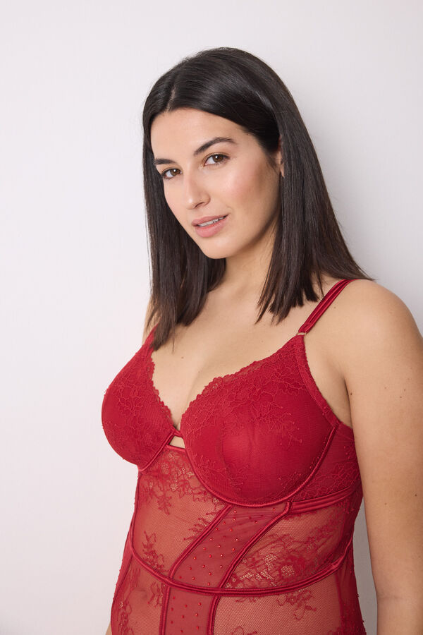 Women'secret Body renda vermelho La Vecina Rubia vermelho