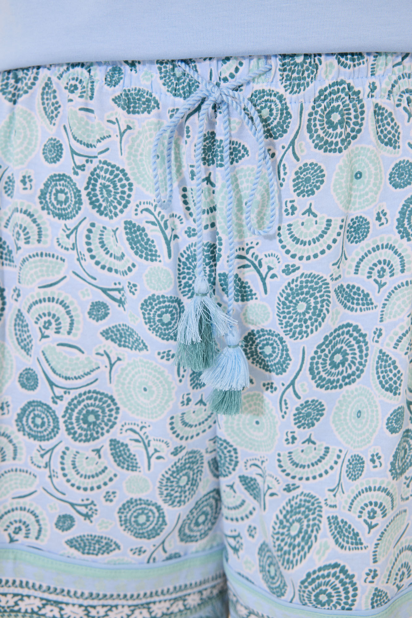 Women'secret Pijama corto 100% algod&oacute;n azul flores