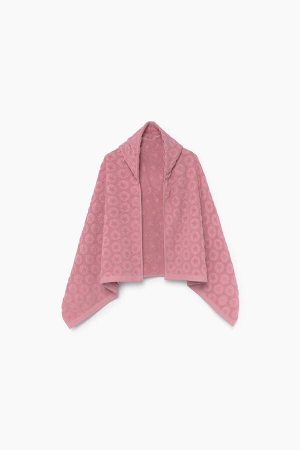 Textura Toalha capuz crian&ccedil;as friso algod&atilde;o estrelas  rosa
