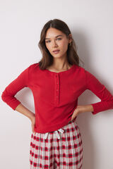 Women'secret Camiseta manga larga canal&eacute; roja rojo