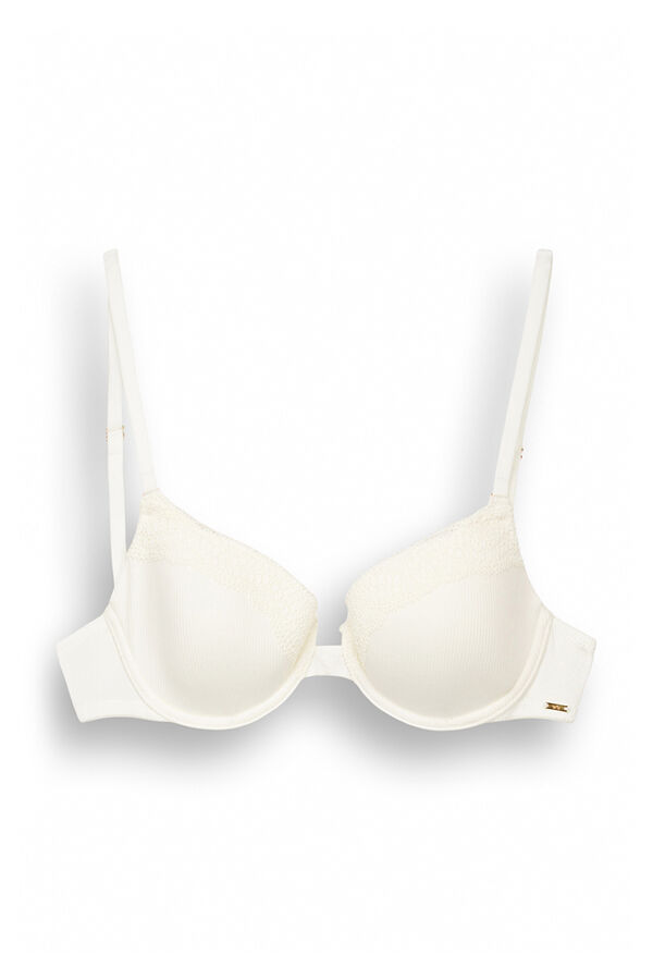 Women'secret BEAUTIFUL Sujetador algod&oacute;n blanco marfil