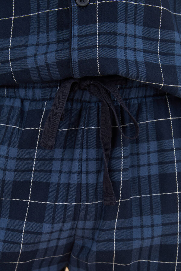 Women'secret Pijama largo camisero hombre 100% algod&oacute;n cuadros estampado