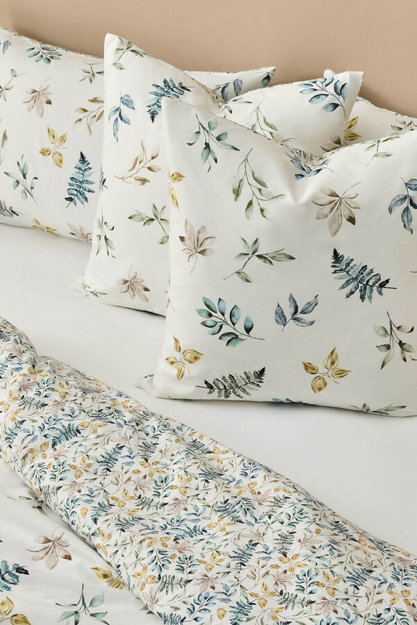 Textura Funda n&oacute;rdica algod&oacute;n hojas en rama verde