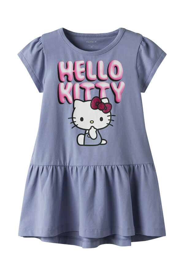 Name it Vestido manga curta Hello Kitty azul