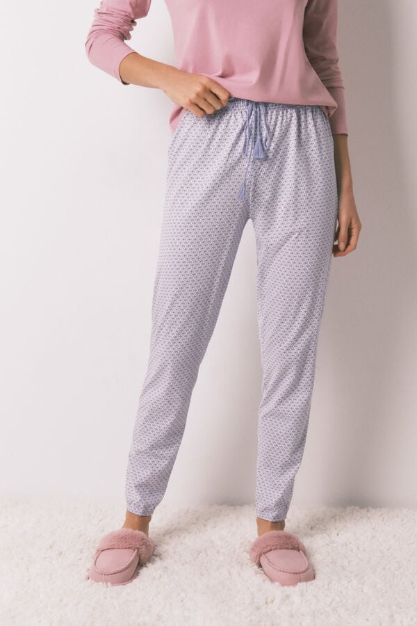 Women'secret Pantal&oacute;n skinny 100% algod&oacute;n print geom&eacute;trico estampado